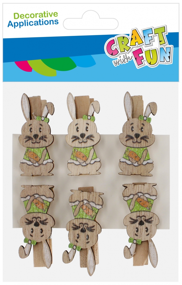 Kolíčky dřevěné - Zajíčci 10 ks