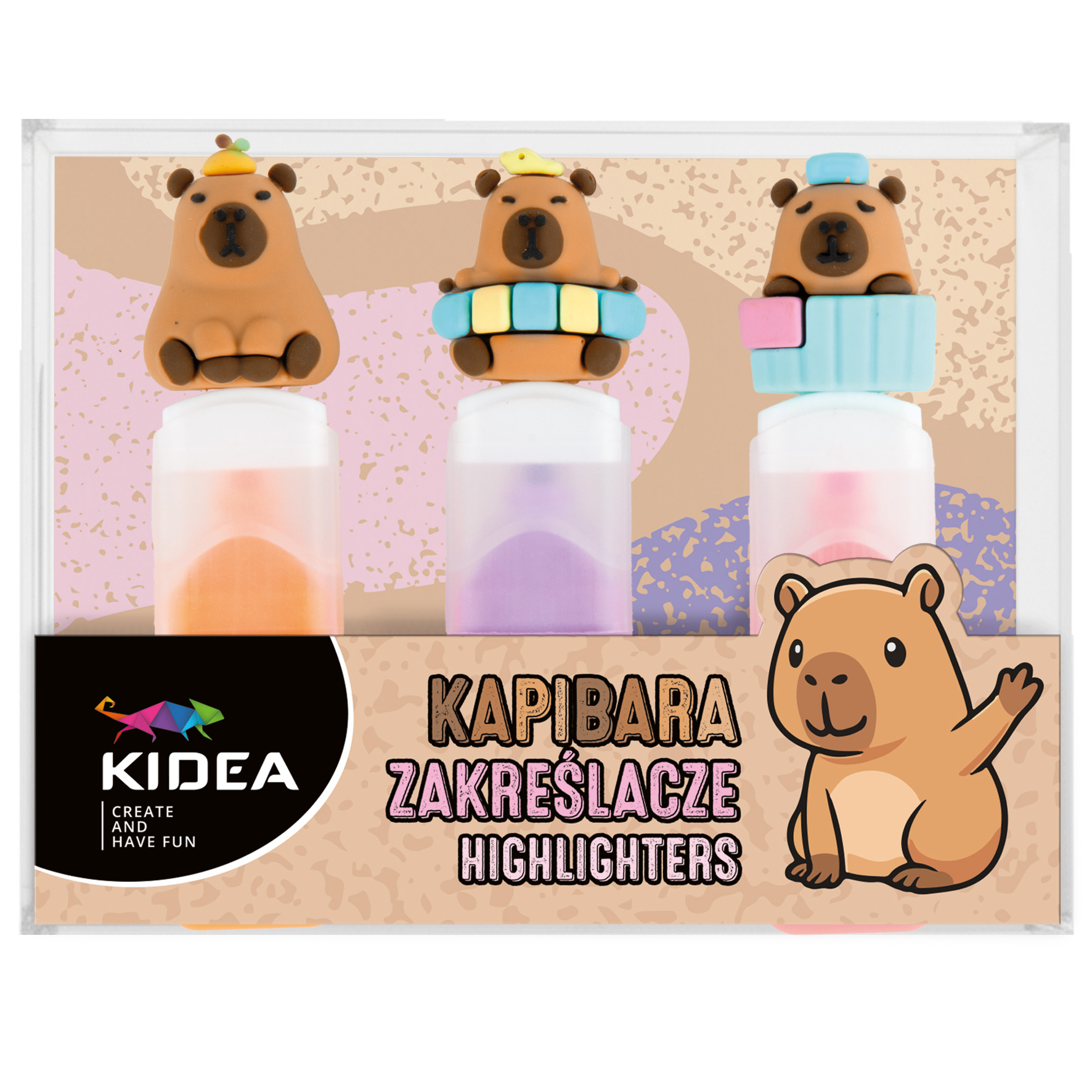 Zvýrazňovače sada 3 barev - Kapybara