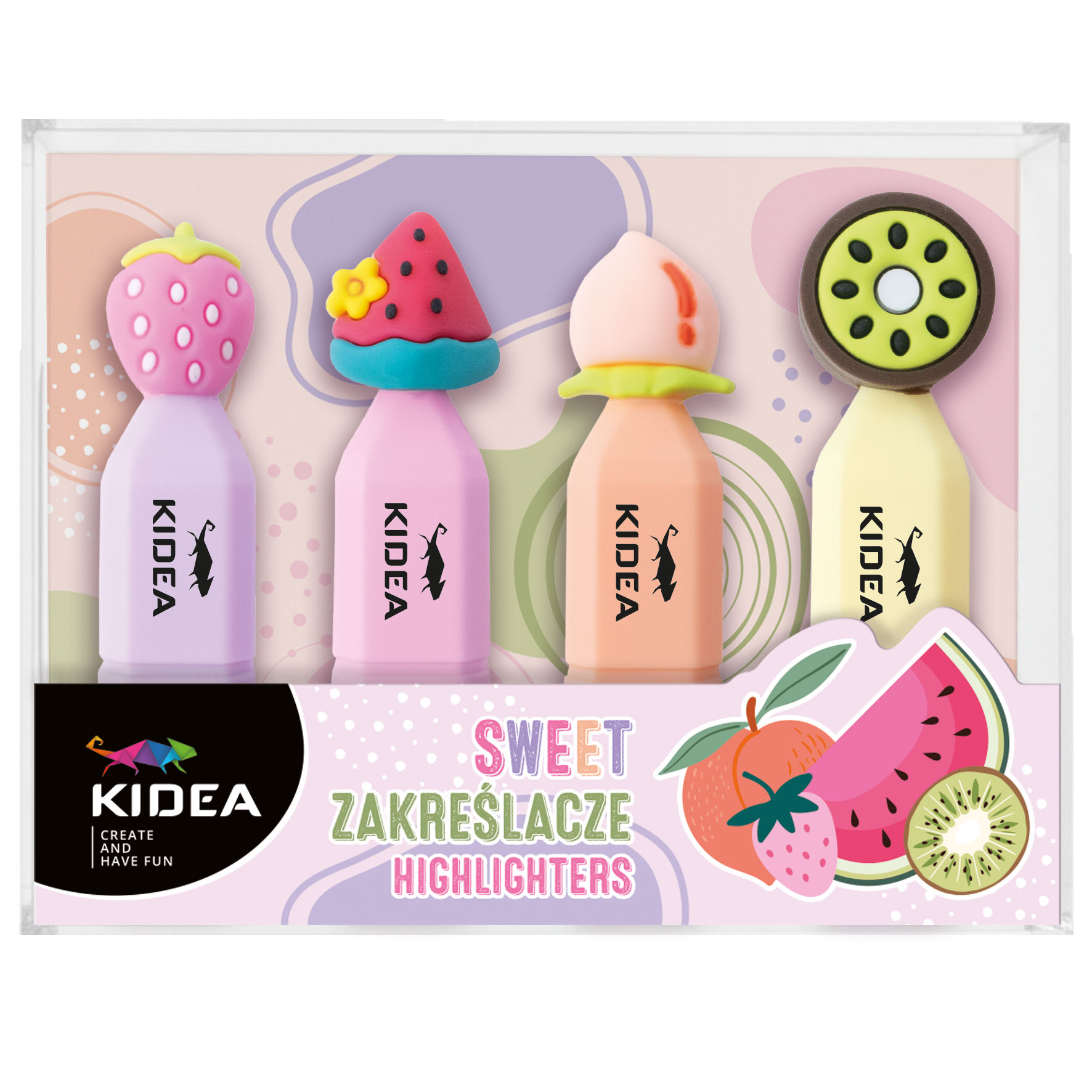 Zvýrazňovače sada 4 barev - Ovoce