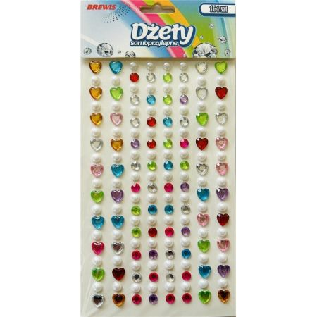 Samolepící kamínky / srdíčka perličky DS89