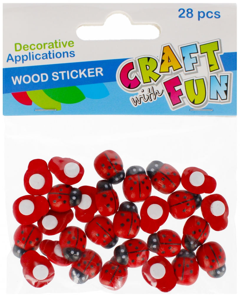 Dekorace dřevěné Berušky 15 mm 28 ks