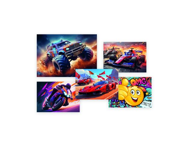 Pohlednice dětské Auta mix