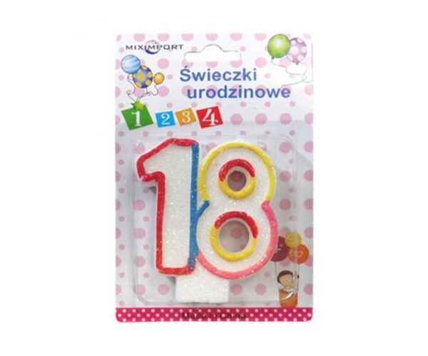 Dortová svíčka č. 18 barevná