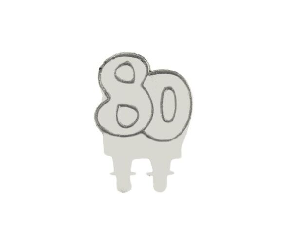 Dortová svíčka č. 80 stříbrná