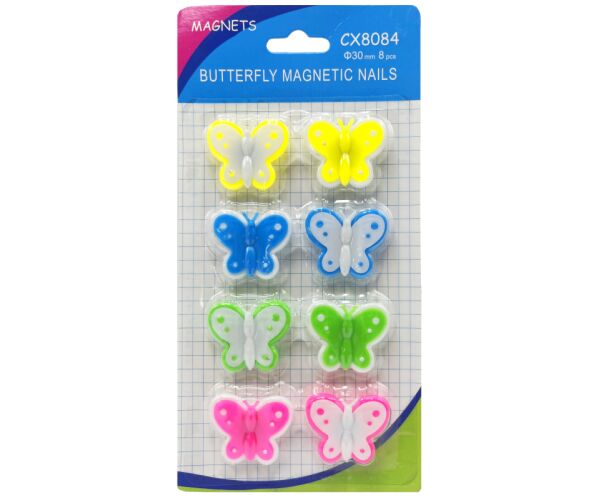 Magnety motýl barevné 8 ks