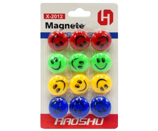 Magnety smajlík barevné 12 ks barevné