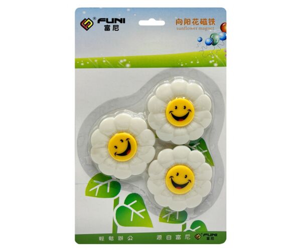 Magnet gumový 3ks - motiv květinka