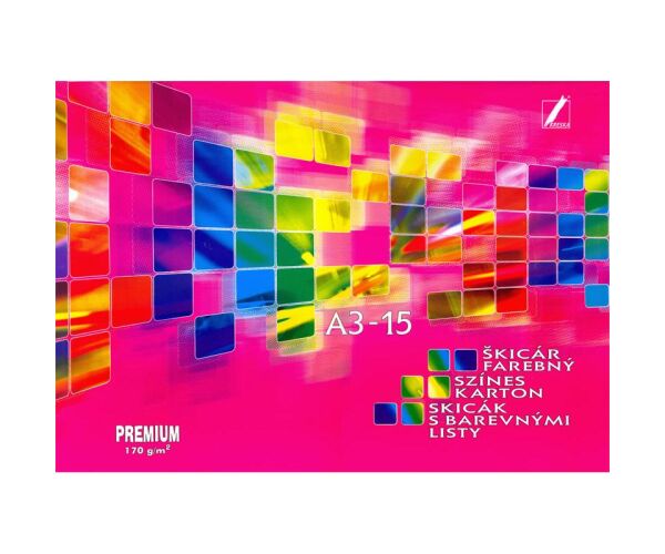 Skicák A3/15l 170g kolor mix Premium Kre