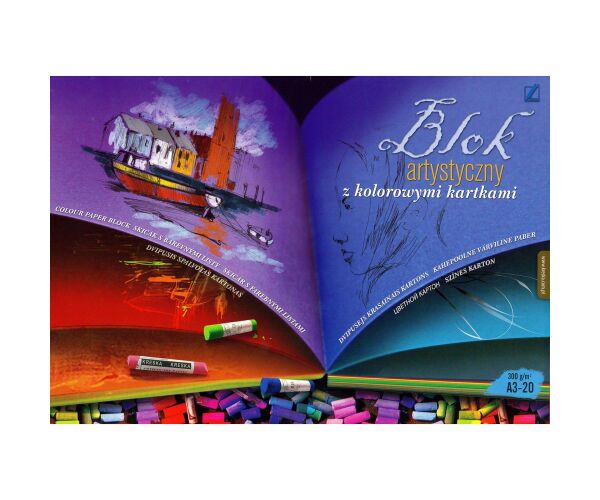 Skicák A3/20l 300g kolor mix Kreska