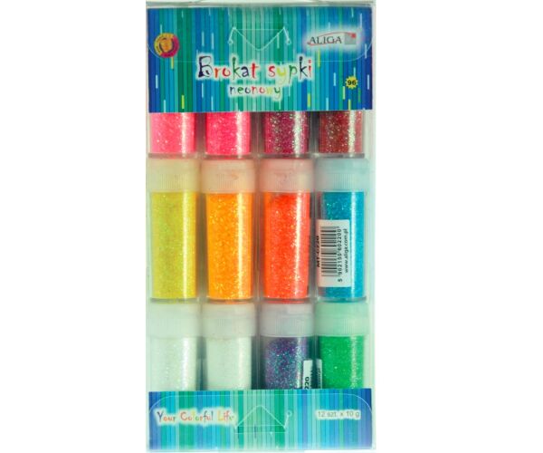 Brokát neonový mix barev 12 x 10 g