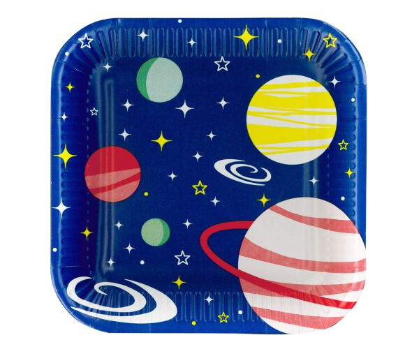 Papírový talíř hranatý Space