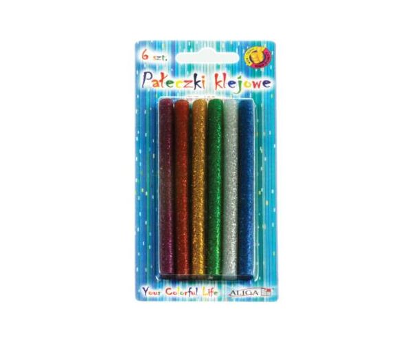 Lepící tyčinka s brokátem mix 6 barev