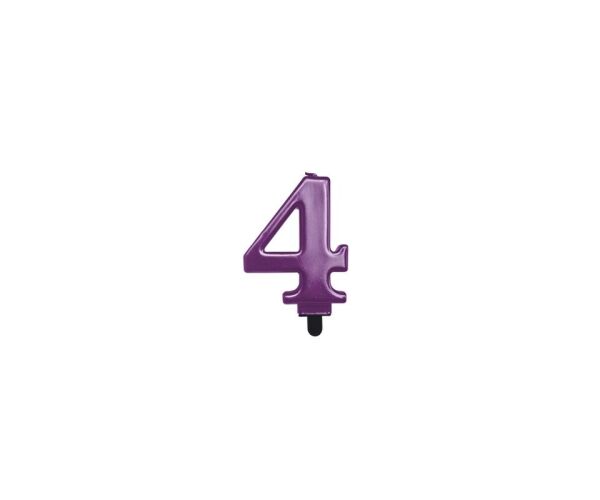 Dortová svíčka č. 4 fialová