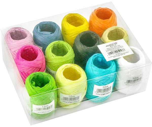 Raffia provázek papírový 10 m mix barev