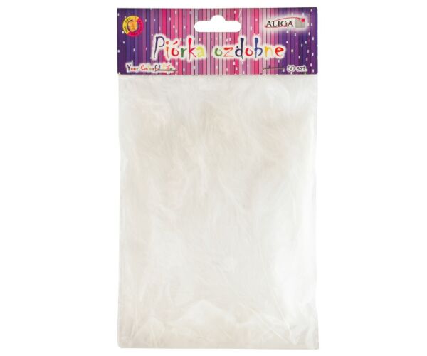 Peříčka dekorační 50 ks bílá