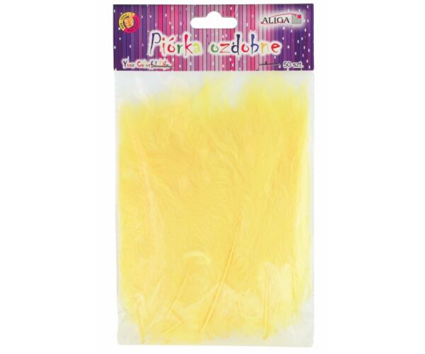 Peříčka dekorační 50 ks sv. žlutá