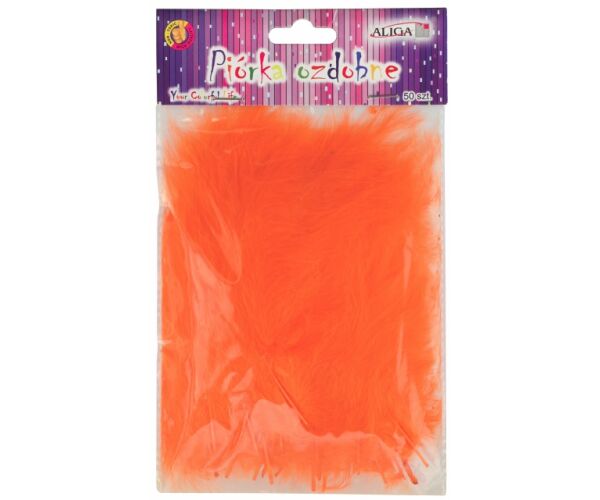 Peříčka dekorační 50 ks oranžová