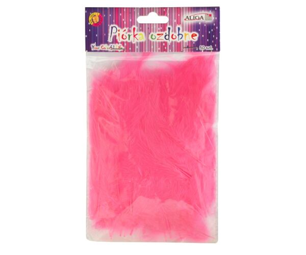 Peříčka dekorační 50 ks růžová