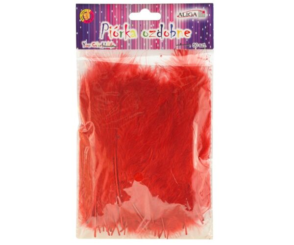 Peříčka dekorační 50 ks červená