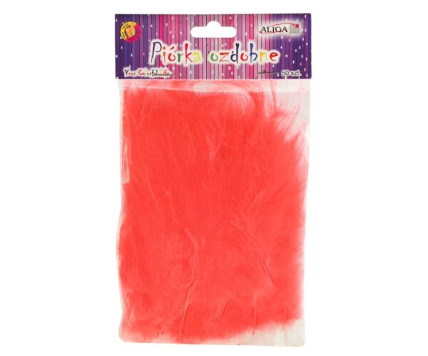 Peříčka dekorační 50 ks sv. červená