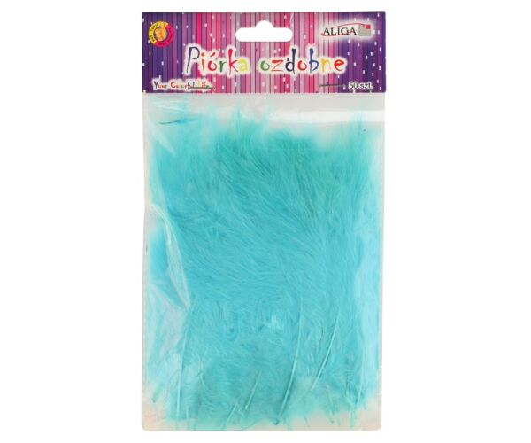 Peříčka dekorační 50 ks sv. modrá