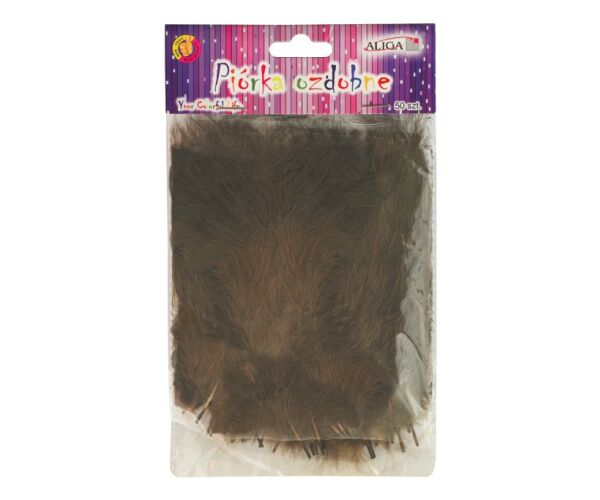 Peříčka dekorační hnědá 50 ks