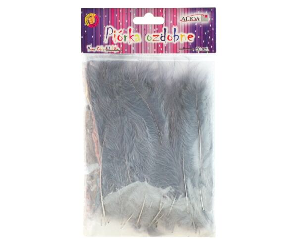 Peříčka dekorační 50 ks šedá