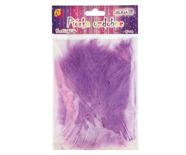 Peříčka dekorační 50 ks sv. fialová