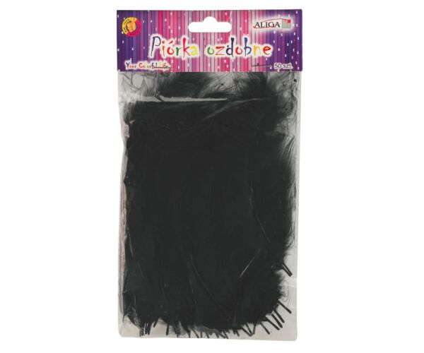 Peříčka dekorační 50 ks černá
