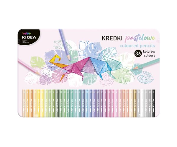 Pastelky trojhranné pastelové 36 barev v metal boxu