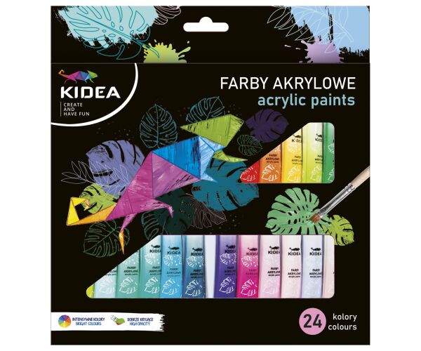 Akrylové barvy pastelové 24 x 12 ml KIDEA