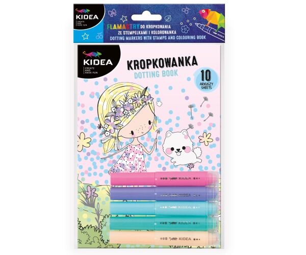 Kreativní sada - tečkovací fixy s razítkem DOPRAVNÍ PROSTŘEDKY