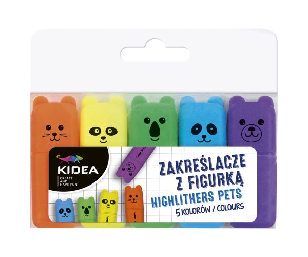 Zvýrazňovače MINI zvířátka 5 barev