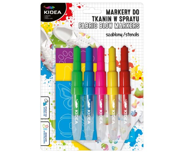 Foukací fixy na textil 5 barev