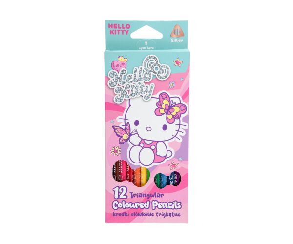 Pastelky trojhranné 12ks Hello Kitty