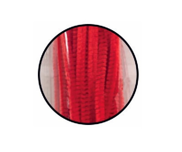 Drátky plyšové 6 mm 30 cm červené 40 ks