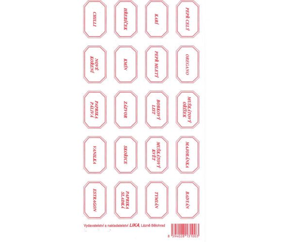 Samolepky na kořenky s textem 20ks