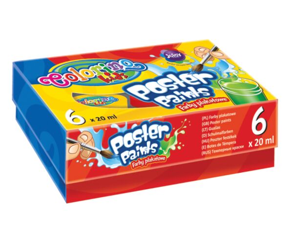 Colorino temperové barvy v kelímku 6 barev