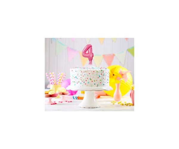 Fóliový balónek do dortu č.4 růžový