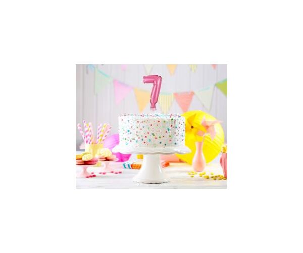 Fóliový balónek do dortu č.7 růžový