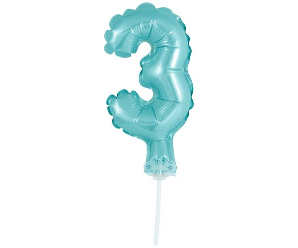 Fóliový balónek do dortu č.3 modrý