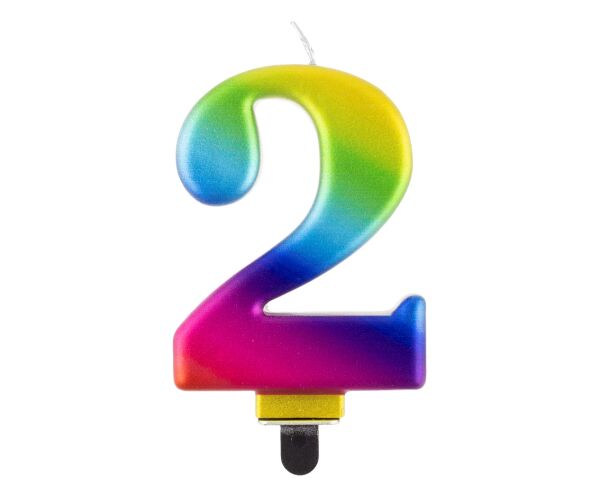Dortová svíčka č. 2 duhová