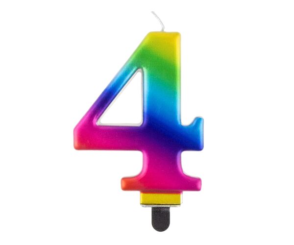 Dortová svíčka č. 4 duhová