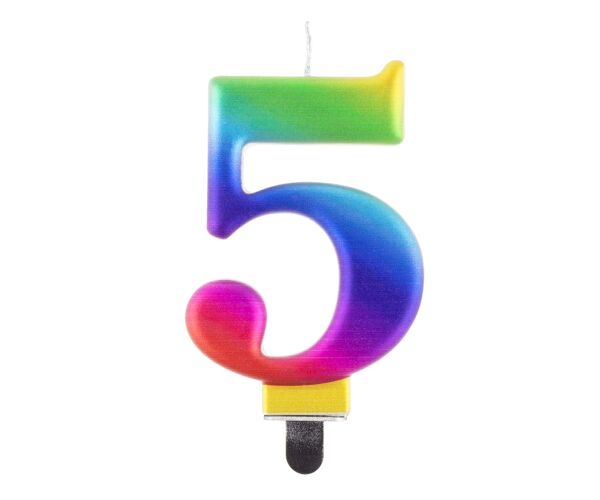 Dortová svíčka č. 5 duhová