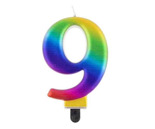 Dortová svíčka č. 9 duhová