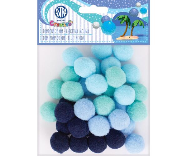 Bambule 20 mm modré odstíny