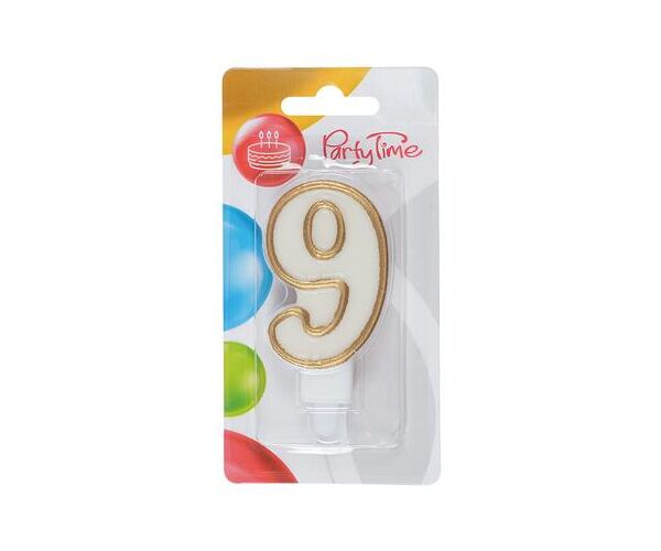Dortová svíčka č. 9 zlatá