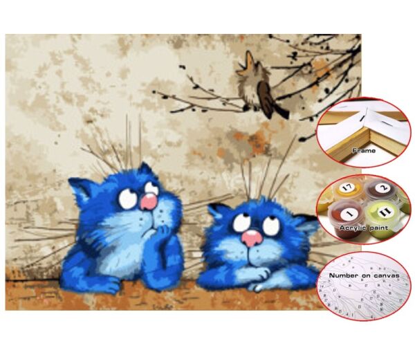 Plátno 30 x 40 cm maluj podle čísel - Kočky
