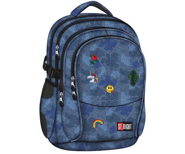 Studentský batoh St.Right Jeans & Badges BP01