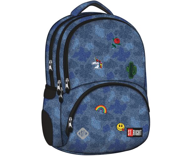 Studentský batoh St.Right Jeans & Badges BP07